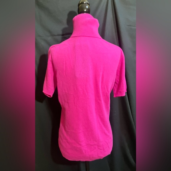 Bellina Hot Pink Wool/Cashmere Blend Turtleneck W/ Short Sleeves!! - Picture 9 of 14